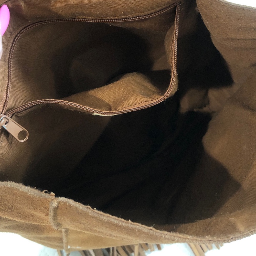 Vintage 70’s Fringe Suede Crossbody Bag in Tan - Picture 2 of 2